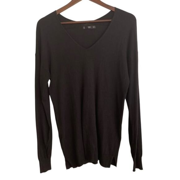 Mango Sweaters - MNG Basics Black V-Neck Sweater - Size Small
